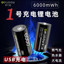 Delipu No 1 rechargeable battery Large capacity USB gas stove water heater flashlight 1 5v lithium battery No 1 rechargeable
