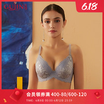 Ancient and modern comfortable full cup breathable Q cotton thin steel ring supporting large chest thin cup bra underwear female 0i208