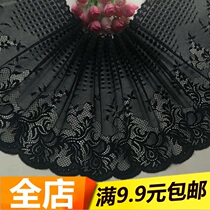  Paris order Black lace trim accessories Belt clothes hem skirt trim decoration Embroidery Fabric material widened