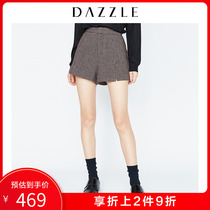 DAZZLE Landscape Autumn and Winter New High-waist Micro-lap Seam Qianbi Gear Shorts Female 2F4Q1063H