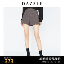 Dazzle ground element autumn and winter new high-waist micro-flap seam houndstooth shorts female 2F4Q1063H
