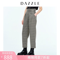 DAZZLE 2020 new lattice pattern straight suit casual pants women 2C1Q4303L