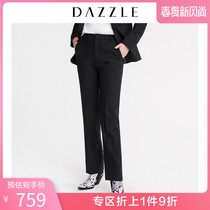 Dazzle ground plain spring dress new casual simple straight tube split cotton wool pants for women 2g1q4171f