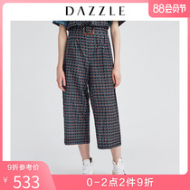Dazzle Desu summer wear new casual color contrast calico wide leg pants for women 2g2q4186t