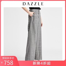 Liu Wen's same dazzle new style Plaid wide leg pants suit pants for women 2g2q4203e