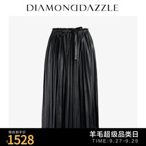 DIAMOND DAZZLE Disu 19 winter new imitation leather pleated skirt female 1G4S2201A