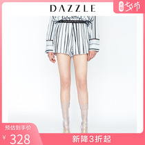 Dazzle spring and autumn new striped fashionable letter belt casual shorts 2f1q1062r