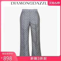 Diamond dazzle new Chinese jacquard flare Capris women's 1a2q30577