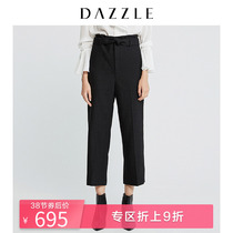 DAZZLE Landscape Autumn and Winter New Sheep Wool Flower Bud High waist strap with Waist Wide legs pants 2F4Q4051A