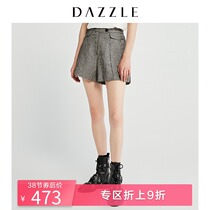 Dazzle Disu 19 spring new striped cotton and linen A-type shorts for women 2g1q1022t