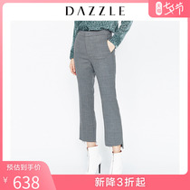 DAZZLE autumn and winter new style irregular frayed weaving sheep wool casual pants women 2F4Q4111E