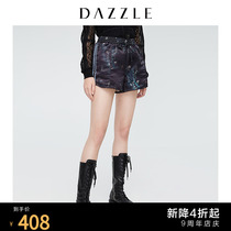 DAZZLE ground element summer dress new three-dimensional embroidered metal wire decorative line wide leg shorts female 2G2Q1106A