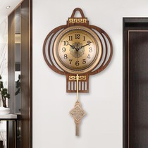 New Chinese pure copper lantern hanging bell Chinese wind living room hanging wall clock home fashion hanging watch atmospheric quartz clock table
