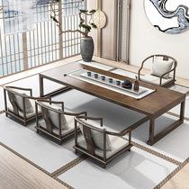 Solid Wood Japanese tea table and chair combination tatami window small coffee table home kung fu tea table Zen simple tea table