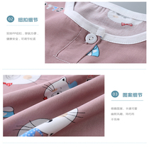 2020 children's cotton silk suit boys thin home wear girls Korean pajamas three-quarter sleeves kids suit