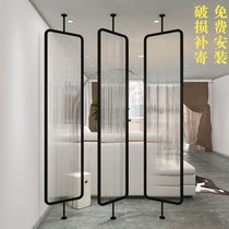 Changhong tempered glass screen Simple modern wrought iron decoration door Living room entrance sink blocking partition