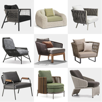 Outdoor rattan sofa tea table Pedal Combination Nordic Outdoor Folk Sleeping Patio Balcony Terrace Garden Hotel Rattan