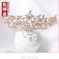 Girls princess crown rental girls dress wedding dress long pink rhinestone headwear rental flower girl hair accessories