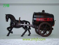 Red crown 3L two wheel horse drawn car baking oak barrel oak wine barrel pure oak crafts