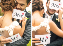 Korean-style new wedding photography props Couple photo travel location photo props hand board pair cards