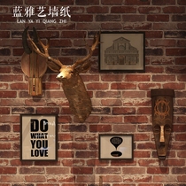 Chinese retro imitation brick brick brick wallpaper 3d stereo restaurant barber clothing store background wall red brick wallpaper