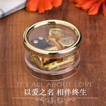 Creative clockwork music box Sky City transparent movement music box to send childrens girlfriends little gifts