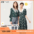 Lily2020 summer new women's French bubble sleeve small daisy Floral Chiffon shirt shows thin short sleeve dress