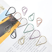 Nijia fresh and simple water drop shape metal bookmark paper clip paper clip office supplies Hand Book tool 6 colors