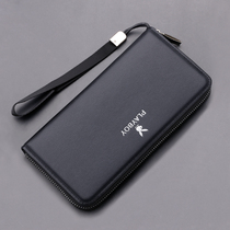 Men Hands With Bag Tide Cards Business Zip Hand Bag Large Capacity Fashion Hand Grip Bag Long Wallet Phone Bag Brief
