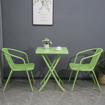 Cafés milk tea shop Outdoor portable tennis Red casual dining table and chairs Combined European-style Home Balcony Small Table And Chairs Package