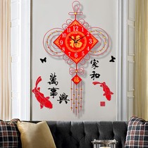 Chinese knot Chinese style creative living room wall clock home decoration modern fashion luminous clock silent Chinese watch