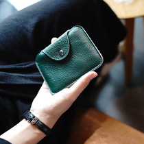 Clumsy hand for head layer soft bull leather minimalist retro mini small zero money bag headphone coin containing card bag