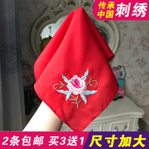 Chinese style gift embroidery embroidered silk handkerchief Big red wedding Mandarin duck hikerchief Cheongsam Hanfu dance handkerchief