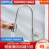 Opp kitchen faucet domestic wash basin faucet hot and cold sink single cold all copper wash basin rotating Q