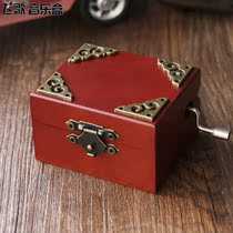 Retro mini music box wooden music box creative birthday gift Sky City to send male and female girlfriends Special