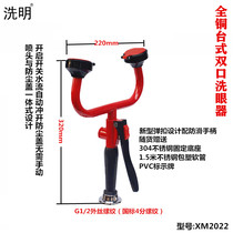 Inspection of the factory Eye Cleaner Hospital School Chemical Factory Laboratory with all-copper desktop wall-mounted double-outlet eyewash