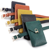 Mobile phone bag belt waist bag ladies 2023 new simple bag fashion decoration retro belt compact mobile phone bag