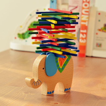 Export Germany color stick balance beam game Childrens puzzle force toy Parent-child game Elephant Camel stacked high