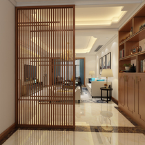 Japanese-style small apartment living room screen partition decoration Modern new Chinese solid wood hollow screen Bedroom entrance