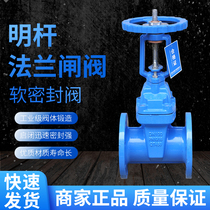 Open rod flange gate valve dn100 ductile iron gate soft seal fire open rod gate DN100 civil defense French valve