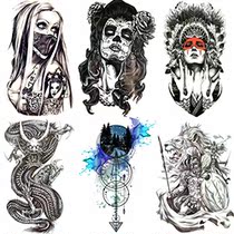 COKTAK 6 Pieces Lot Large Black Dragon Temporary Tat