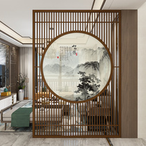 New Chinese style screen Home barrier brake entrance partition wall Household living room bedroom decoration hollow solid wood modern simple