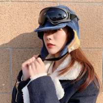 Civen & Kivan autumn and winter outdoor ski cap windproof mirror ear guard Lei Feng hat men and women plus velvet pilot cap
