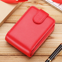 Card Bag Womens Real Leather New Multi-Position Anti-Degaussing Ultra-thin Large Capacity Upscale Drivers License Card Package