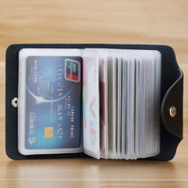 Genuine leather card bag mens fashion large capacity multi-clamping bag delicate and small cutting sleeve female containing ultra-thin document card bag