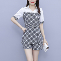 Fat sister Foreign style small man set summer 2021 new large size womens fashion age shorts two-piece set