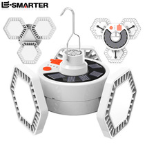 Solar outdoor three-leaf four-sided lighting camping light tent night market stall hanging light live Display remote control rechargeable