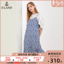 ELAND2020 summer new French super fairy floral sling temperament dress goddess Fan EEOWA87Q6I