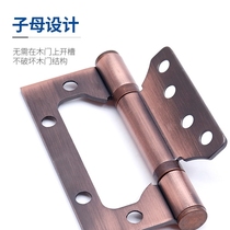 Stainless steel flat open primary-secondary 4-inch hinge house door wooden door hardware bearing thickened hinge mute house door free of notching