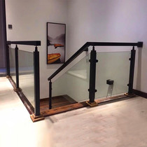 Balcony guardrail stair handrail self-loading slot stainless steel indoor outdoor column tempered glass railing corridor modern